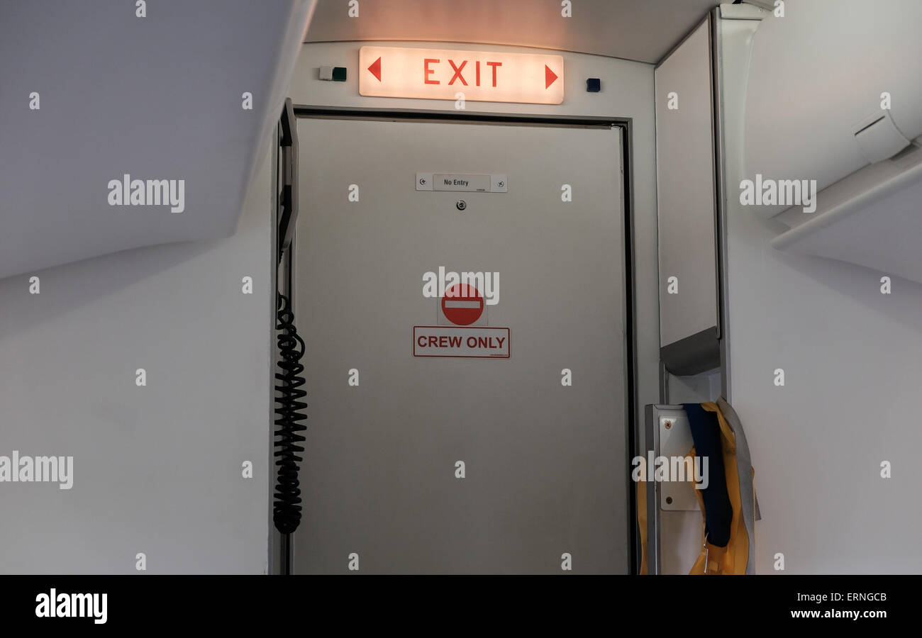 A cockpit door aboard a commercial airline Stock Photo 83452443 Alamy