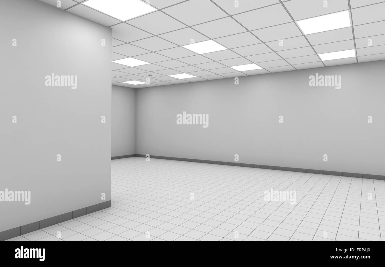 Abstract empty office room interior with white walls, ceiling lights ... Abstract empty office room interior with white walls, ceiling lights ...