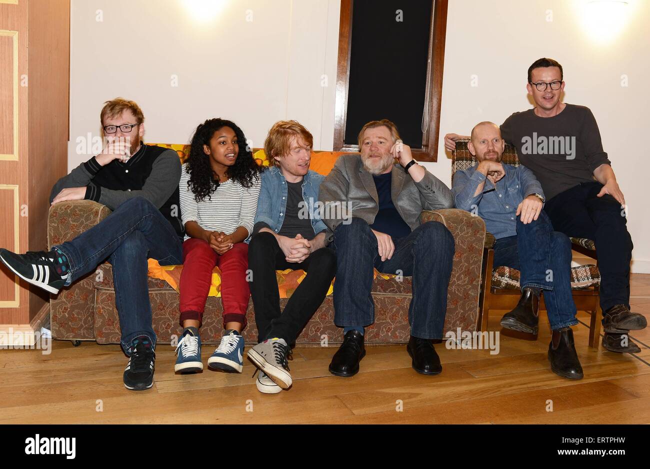 Actor family Brian Gleeson, Brendan Gleeson, and Domhnall Gleeson Stock