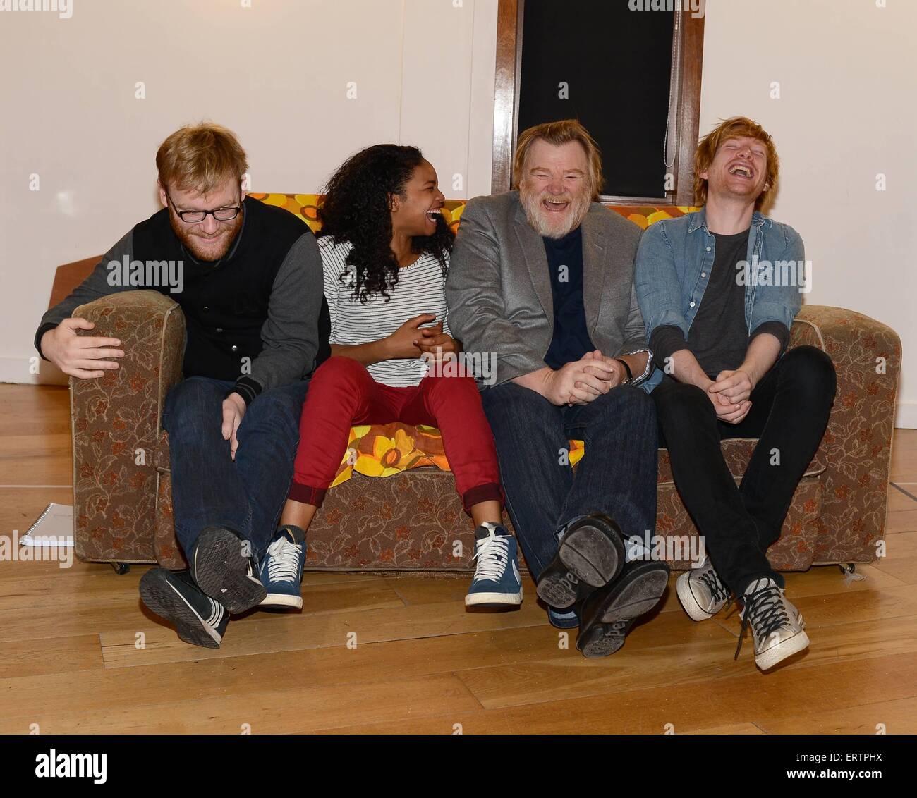 Actor family Brian Gleeson, Brendan Gleeson, and Domhnall Gleeson Stock