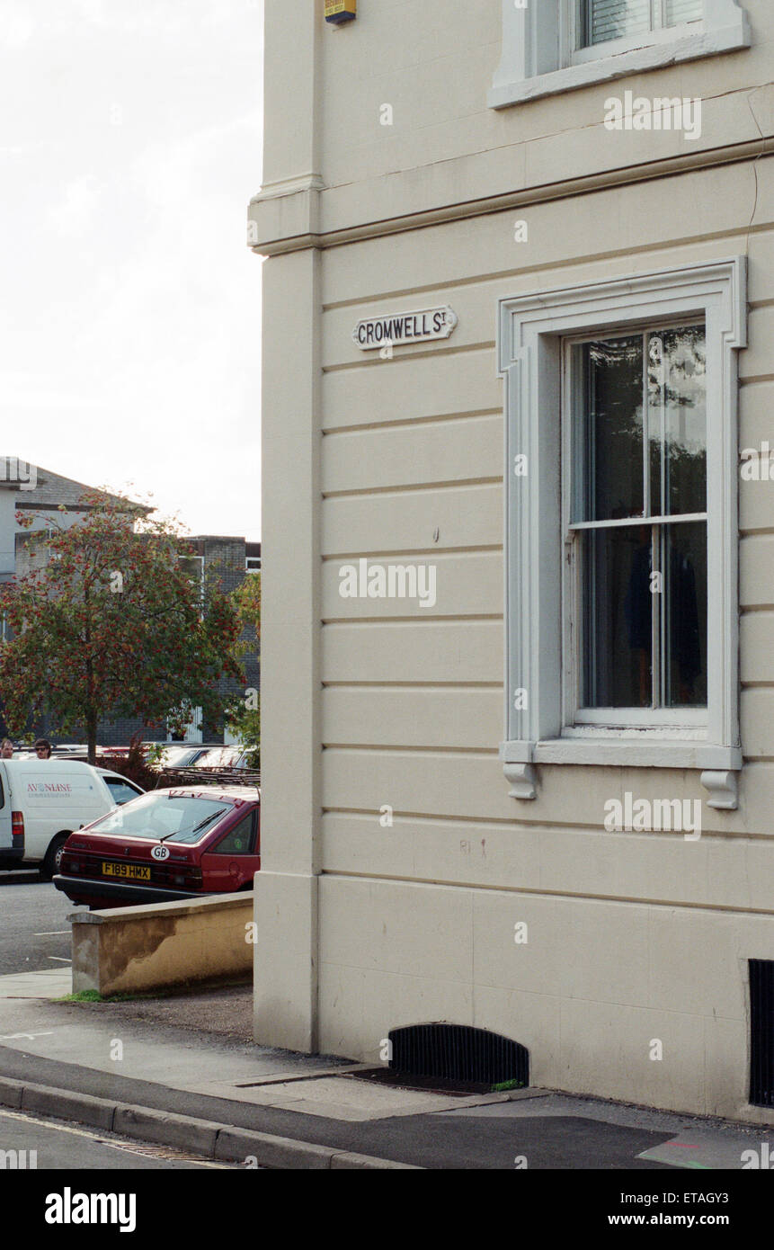General views of houses on Cromwell Street, Gloucester. Number 25 Stock