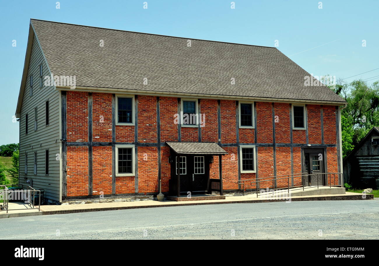 Lititz, Pennsylvania 18th century fachwerk halftimbered brick Stock Photo, Royalty Free Image