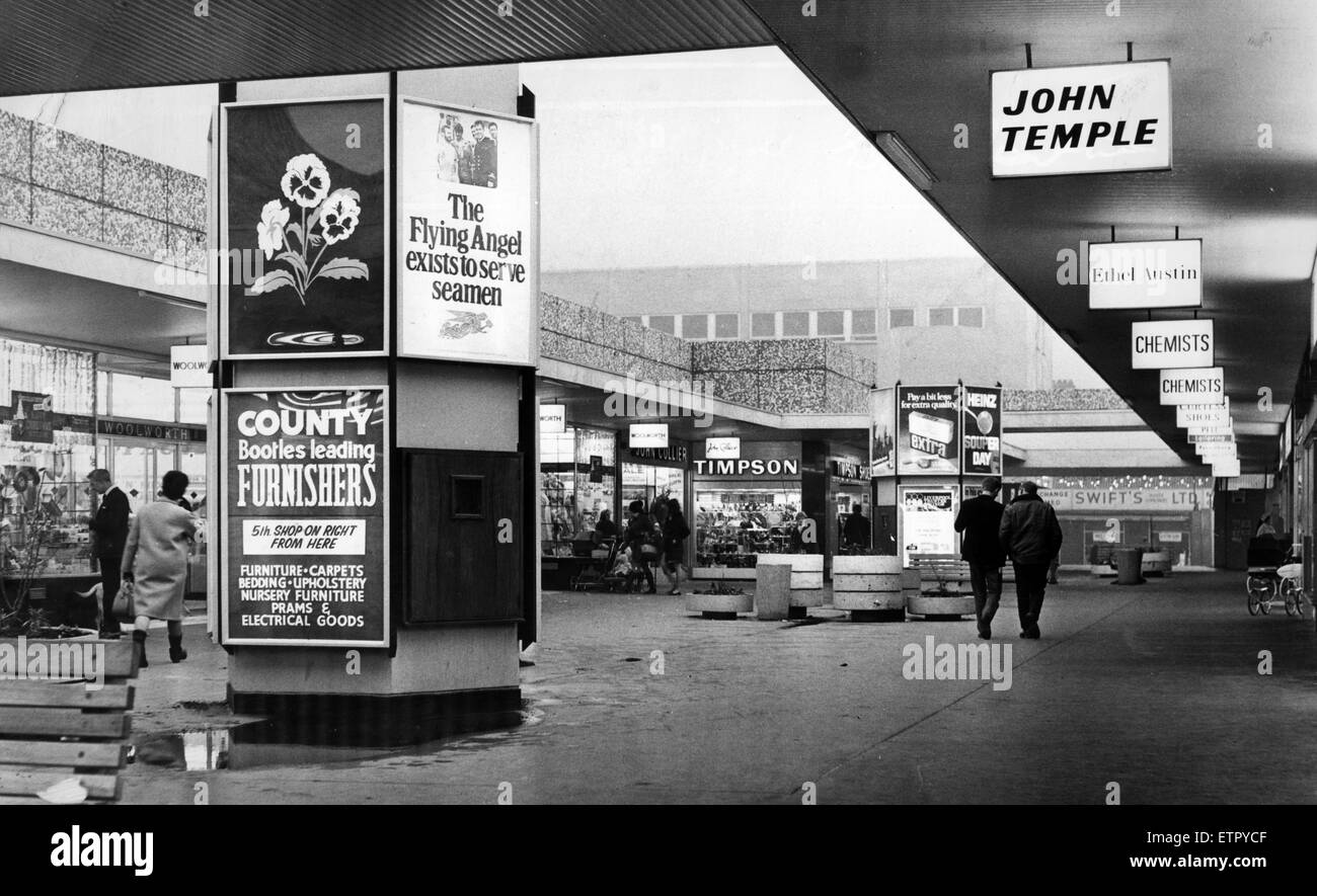 Strand Shopping Centre, Bootle, Merseyside, 8th January 1970 Stock Photo, Royalty Free Image