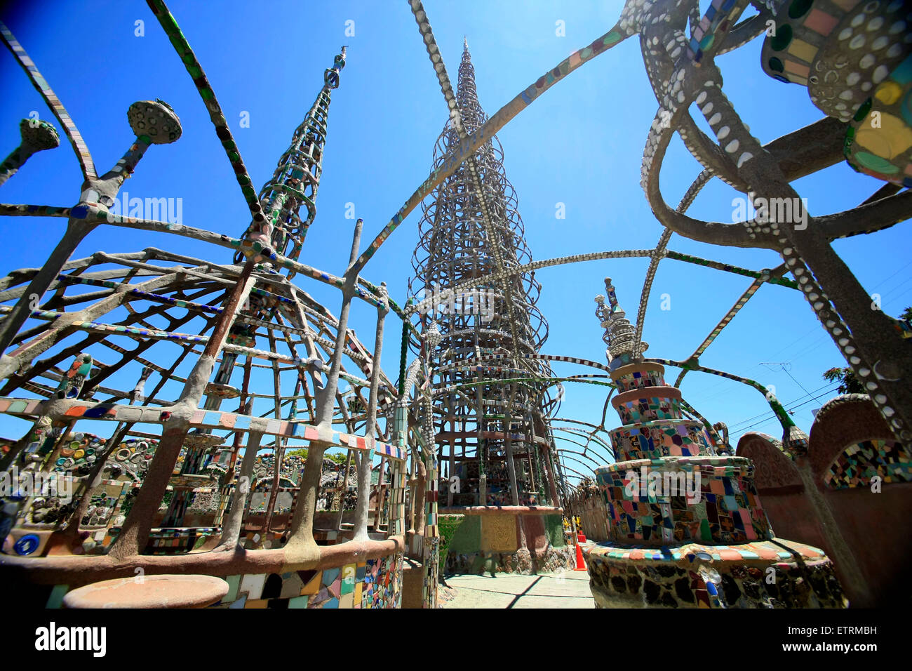 The Watts Towers Los Angeles, California Stock Photo, Royalty Free