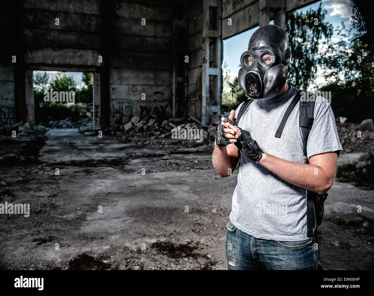 Man in gas mask Stock Photo, Royalty Free Image 84346354 Alamy
