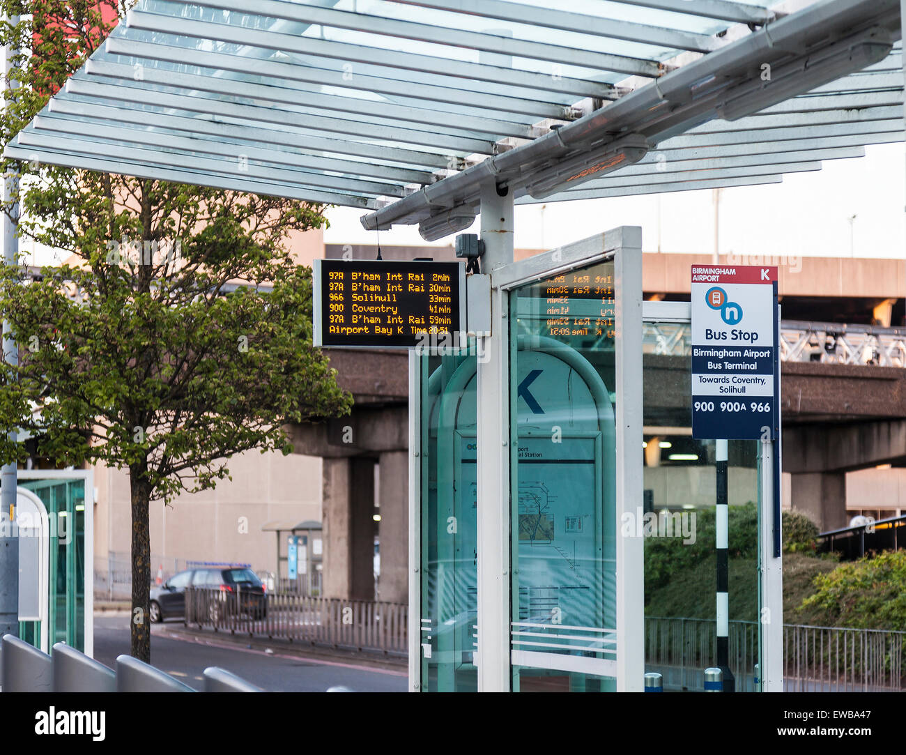 a bus stop shelter outside birmingham airport arrivals a bus stop shelter outside birmingham airport arrivals