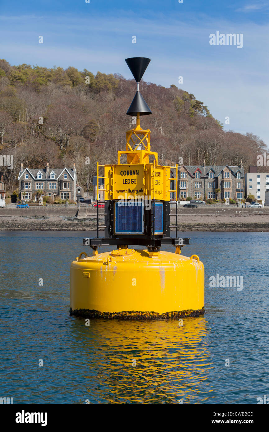 Corran Ledge buoy, west cardinal marker Stock Photo, Royalty Free Image