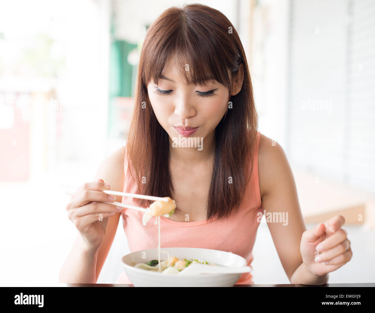 Asian Woman Eating 5