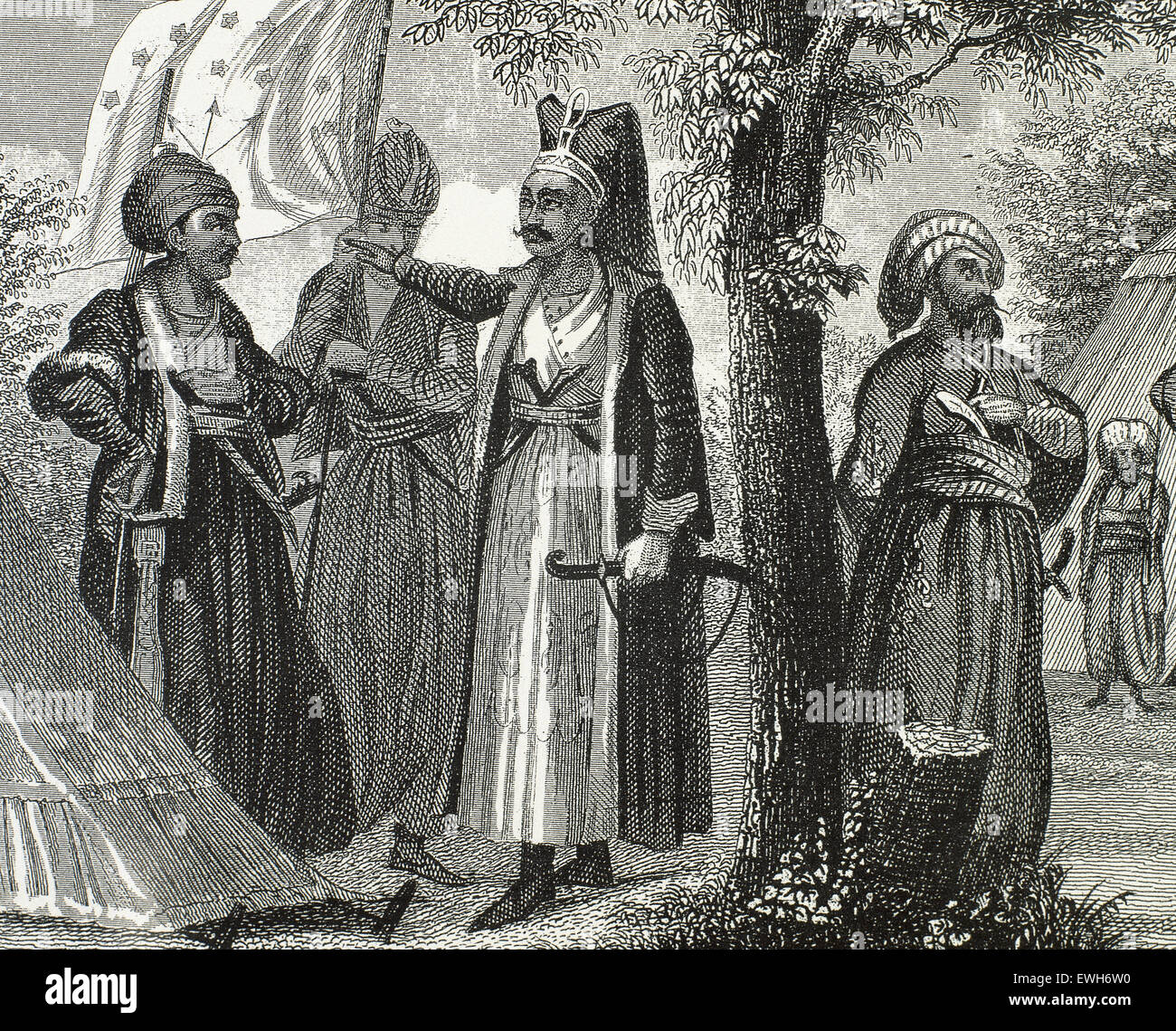 Janissaries. Elite infantry units that formed the Ottoman Sultan's