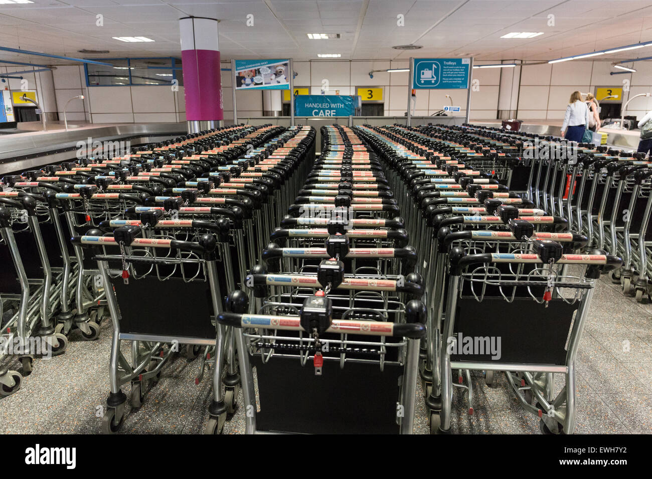 Baggage claim area at London Gatwick airport, London England Stock