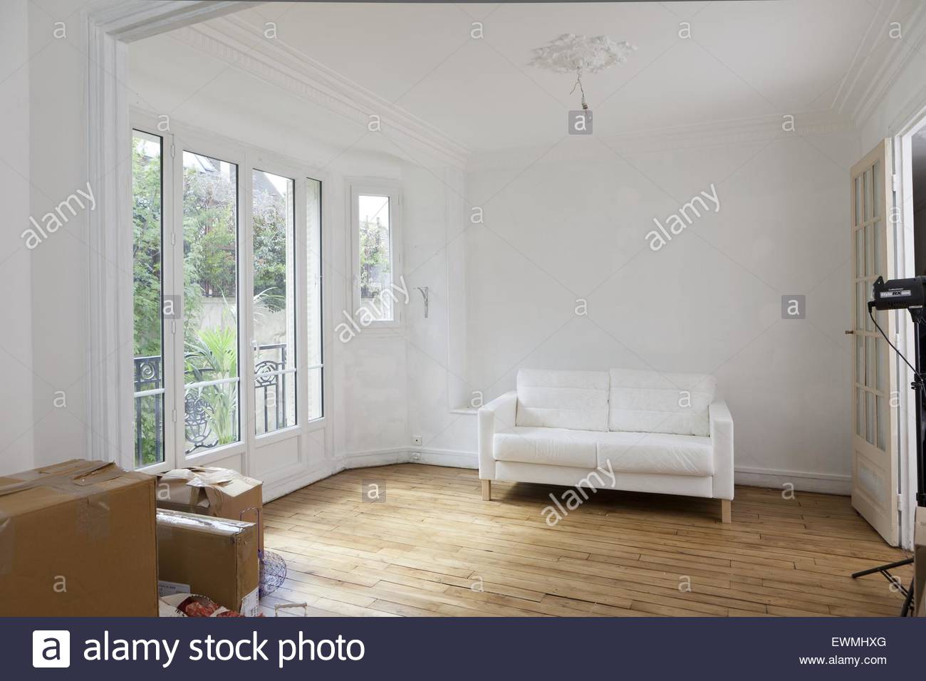 Boxes in a living room Stock Photo, Royalty Free Image 84660984 Alamy