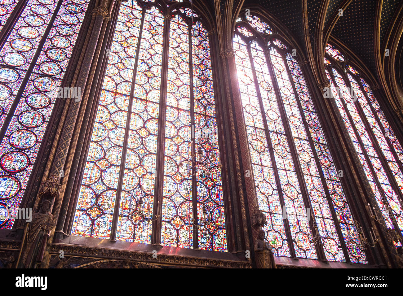 Completely Restored Stained Glass Windows At Sainte Chapelle Holy