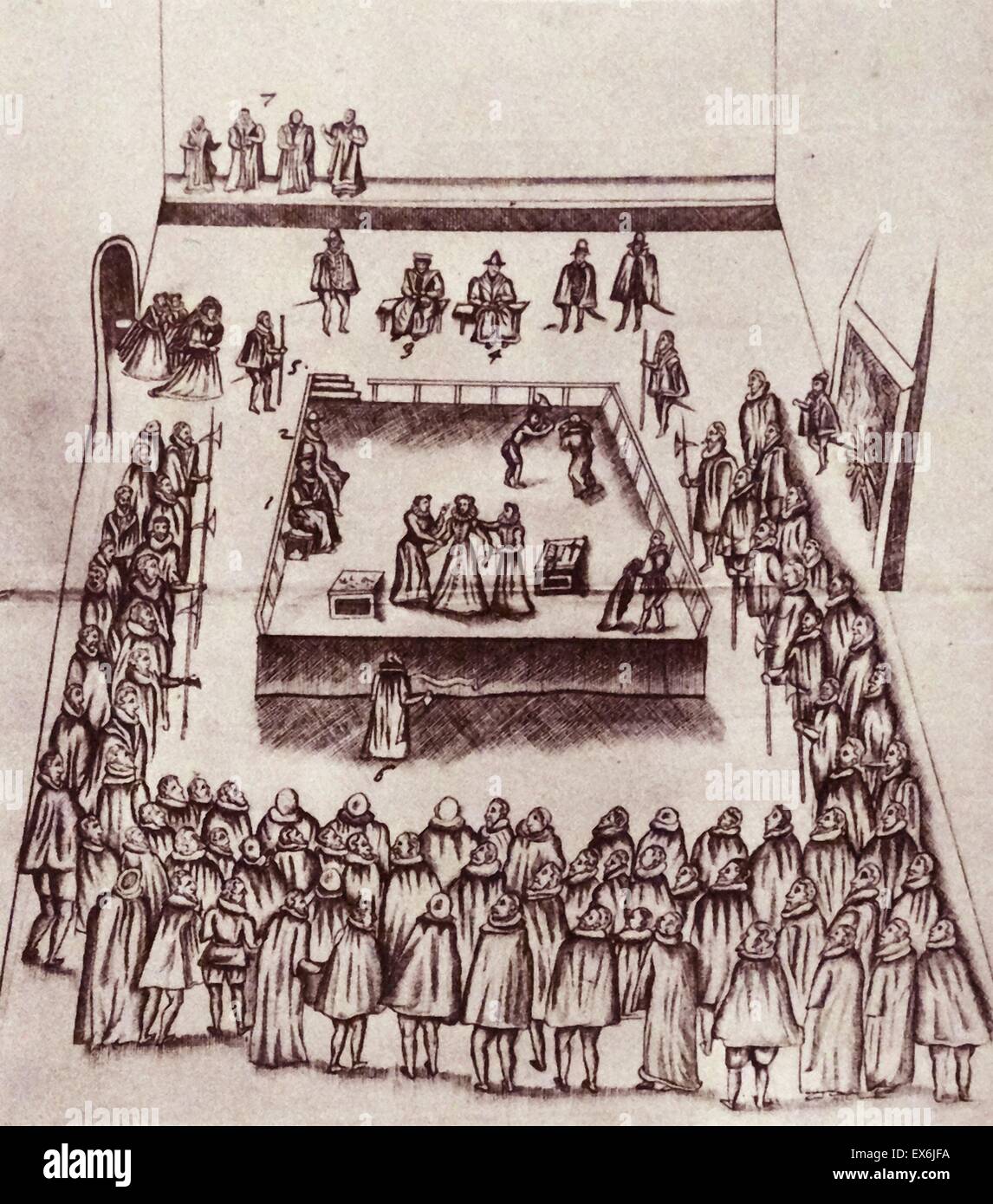 The execution of Mary Queen of Scots at Fotheringay Castle, 1587 Stock