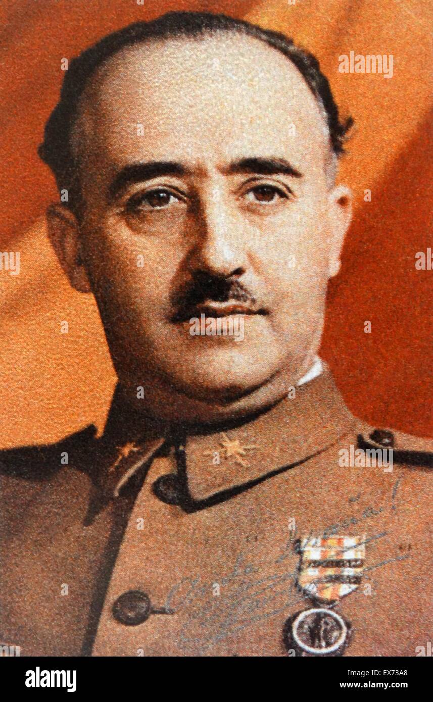 General Francisco Franco 1892 1975 During The Spanish Civil War Stock 