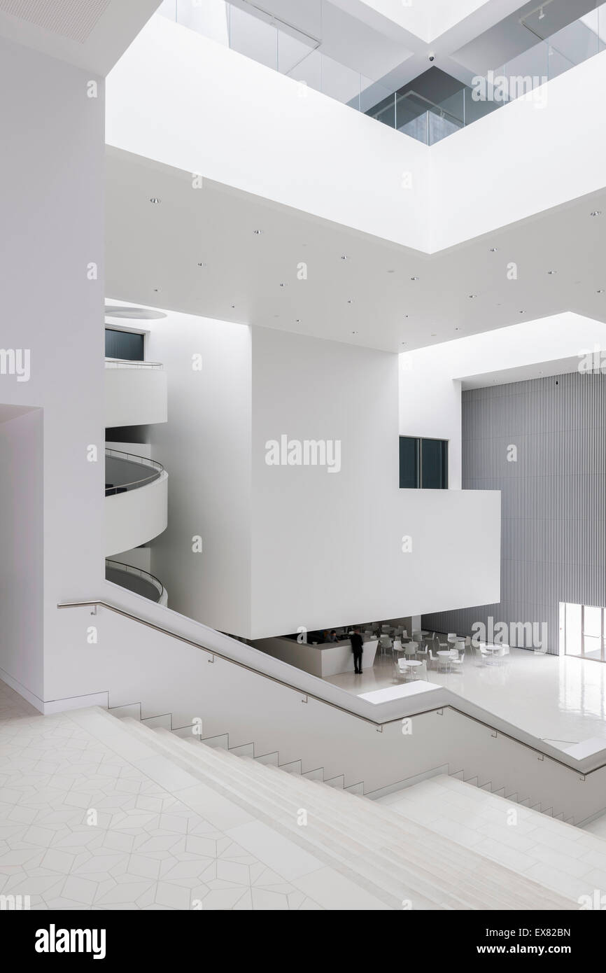 Elevated view from staircase towards foyer. szczecin philharmonic ...