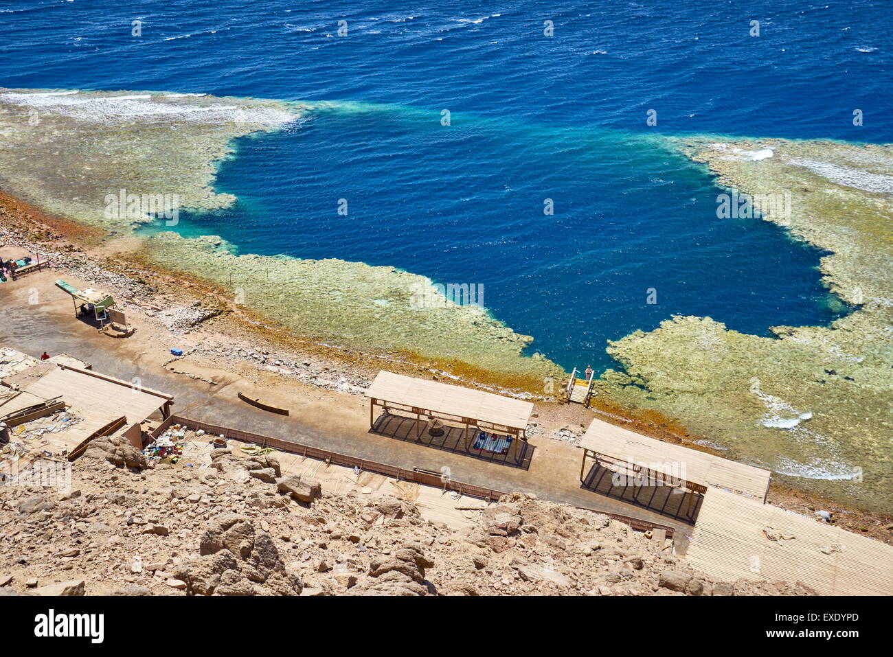 Blue hole, Dahab, Sinai, Red Sea, Egypt Stock Photo, Royalty Free Image