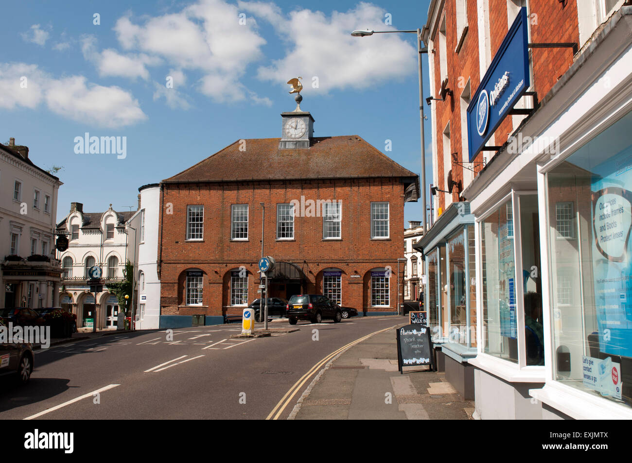 The Old Town Hall, Market Square, Buckingham, Buckinghamshire Stock Photo, Royalty Free Image