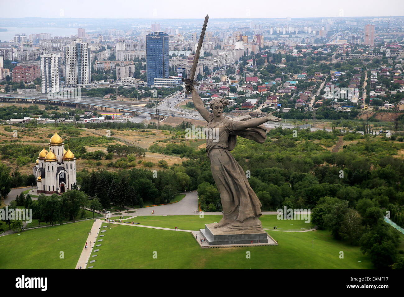 Volgograd, Russia. 15th July, 2015. A view of the Motherland Calls ...