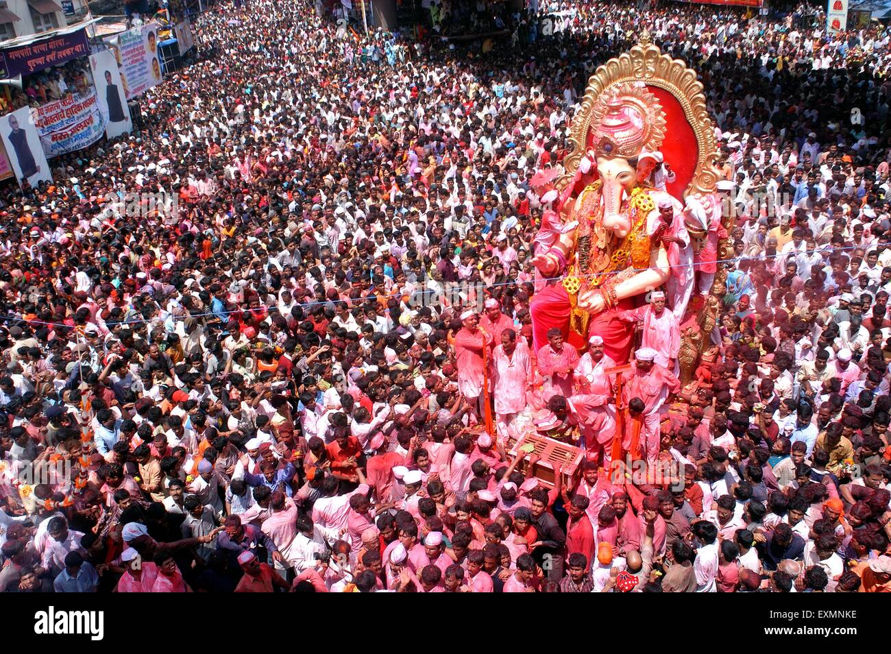 Ganesh Festival idol God crowd Bombay Mumbai Maharashtra india MPD
