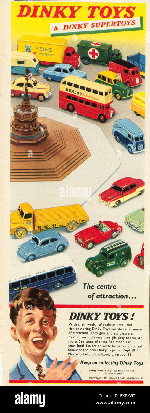 1950s UK Dinky Toys Magazine Advert Stock Photo, Royalty Free Image