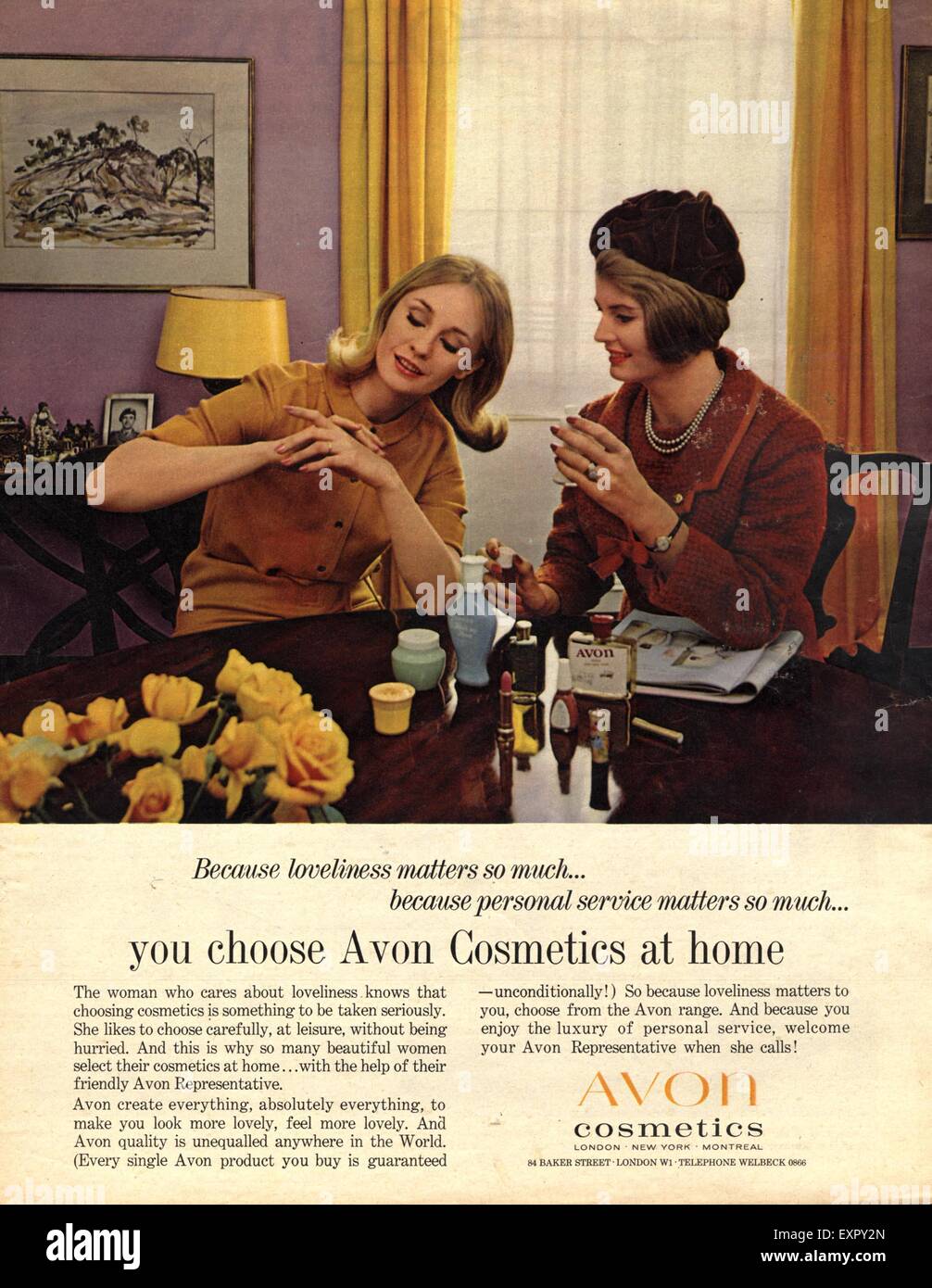 Stock Photo - 1960s UK Avon Magazine Advert