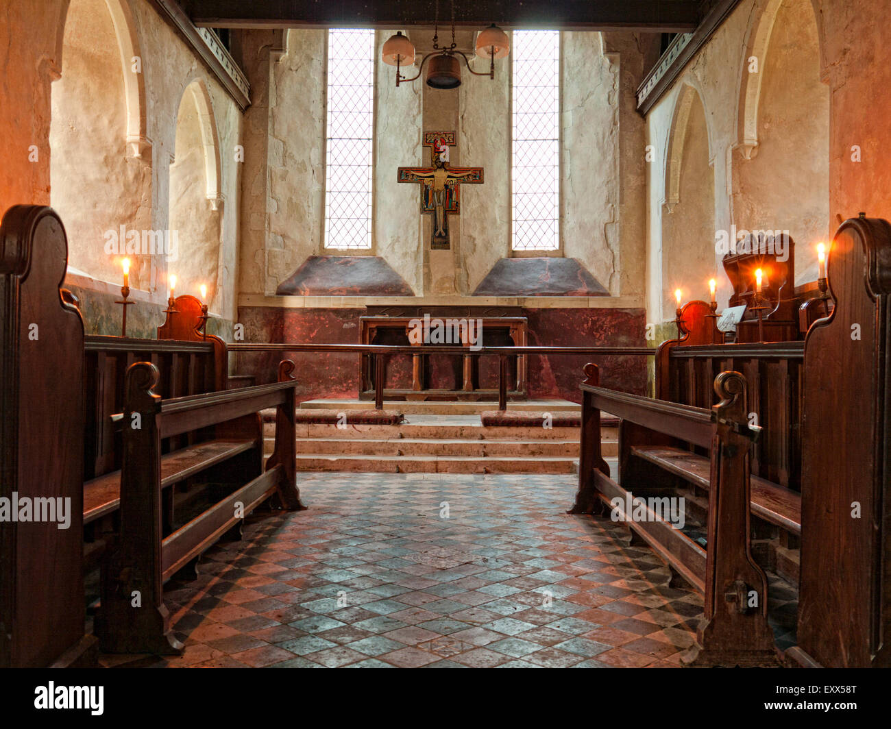 An English country church interior St Mary's Church Luddenham, Kent