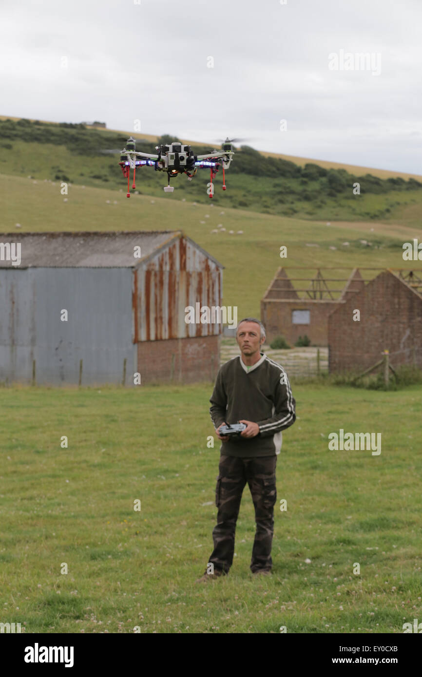 Brighton, UK. 18th July, 2015. First person view drone racers meet ...