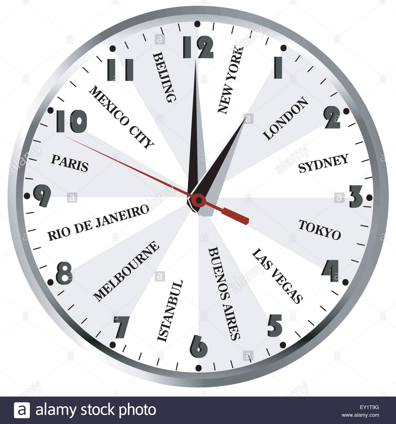 Wall Clock With Popular City Names From The World For Travel Agencies Wall Clock With Popular City Names From The World For Travel Agencies