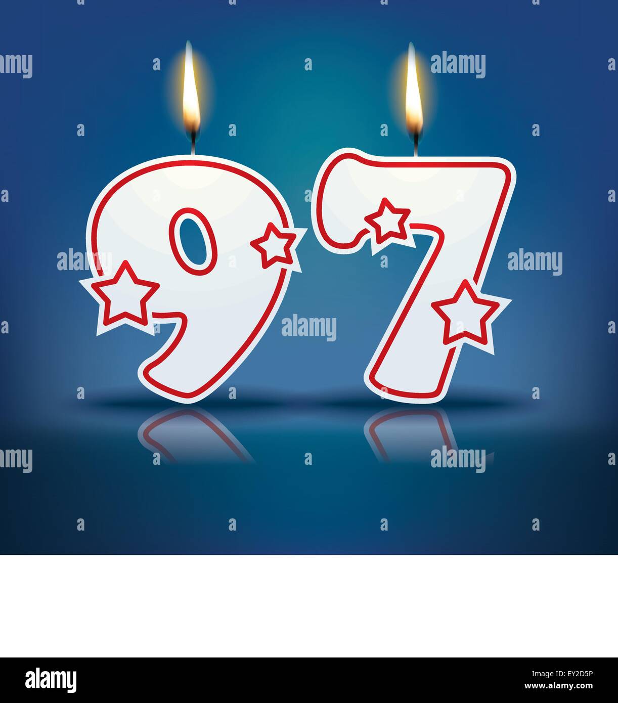 Birthday Candle Number 97 With Flame