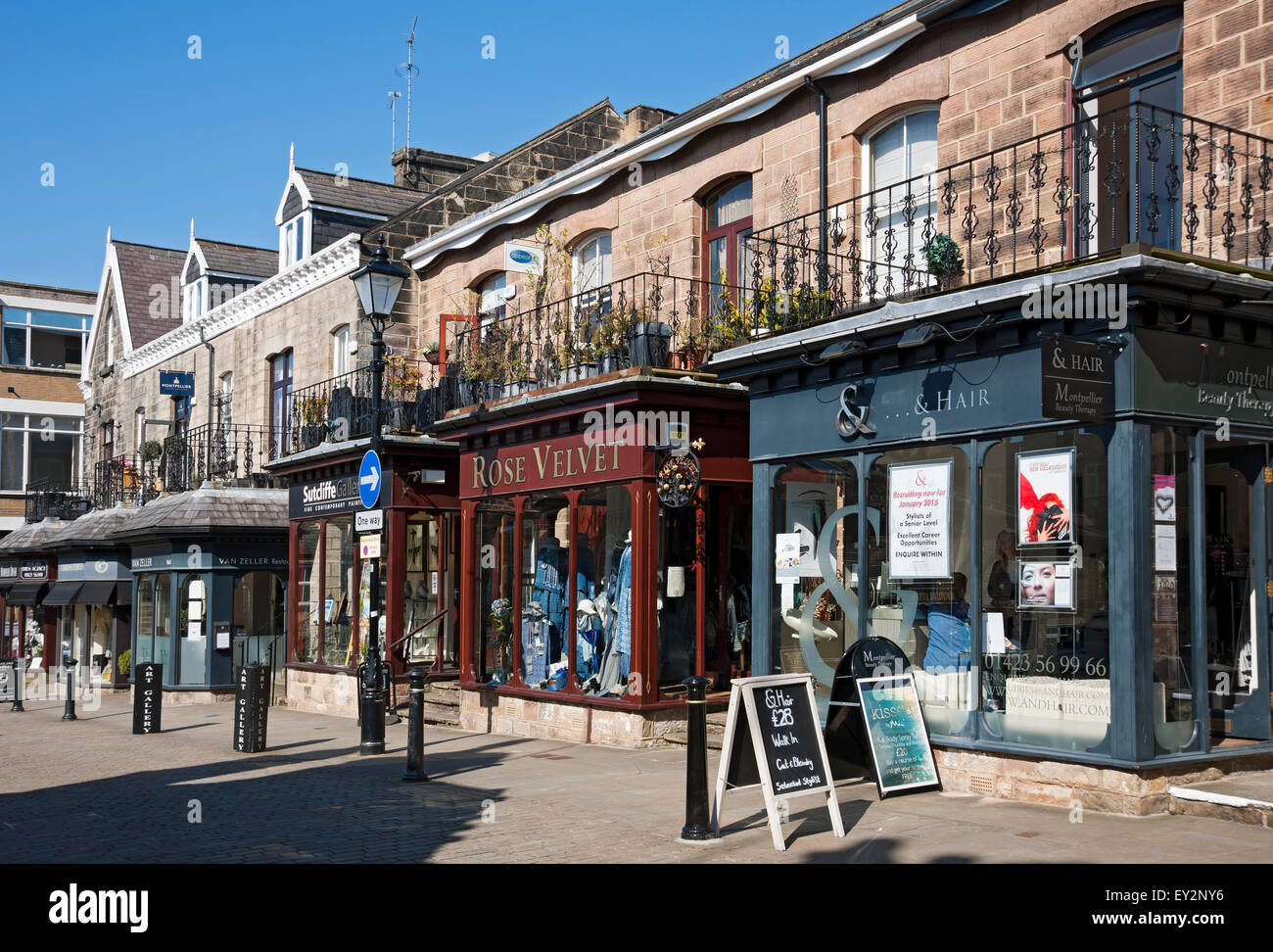 Shops on Montpellier Quarter Harrogate North Yorkshire England UK Stock
