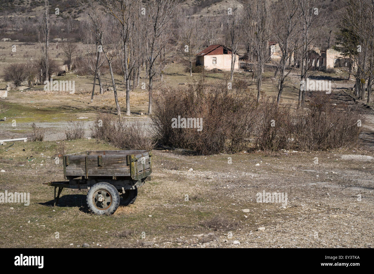 An Old Farm Trailer And Rural Village Georgia Eurasia An Old Farm Trailer And Rural Village Georgia Eurasia