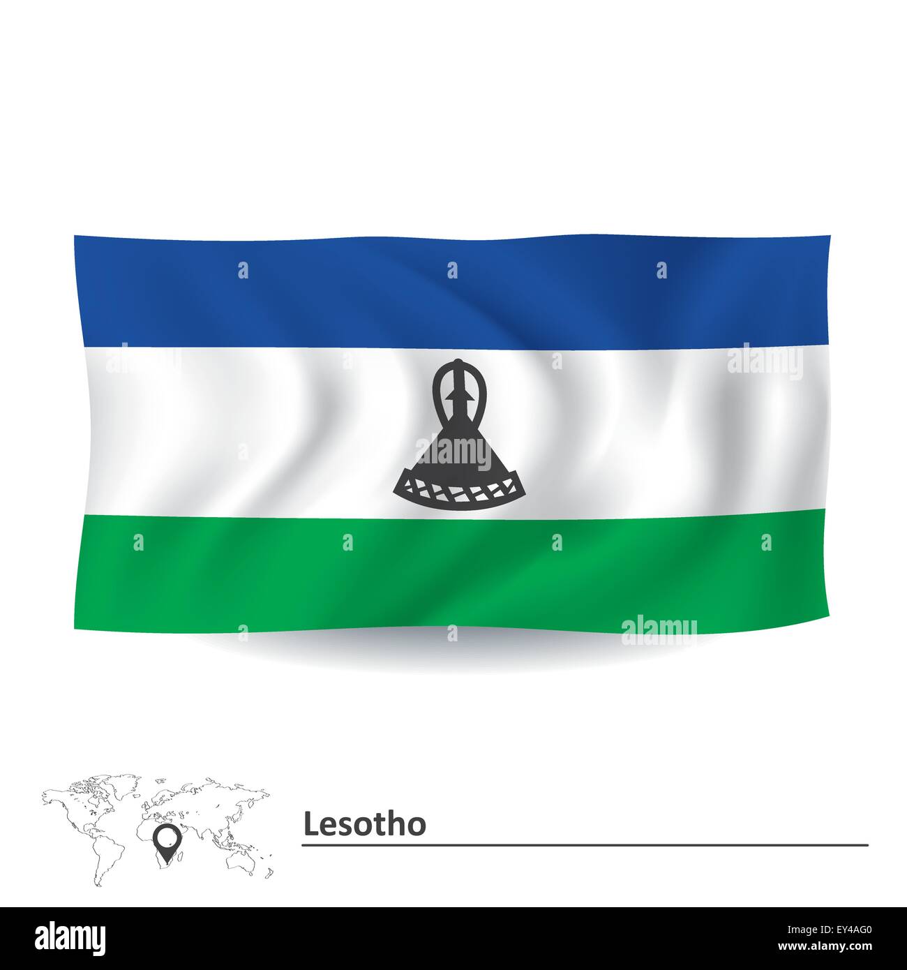 Flag Of Lesotho Vector Illustration Stock Vector Image Art Alamy