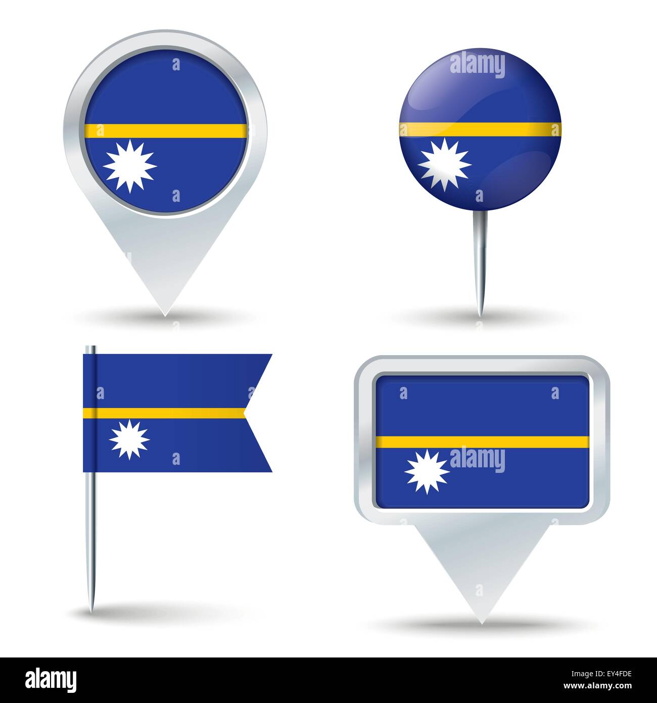 Map Pins With Flag Of Nauru Vector Illustration Stock Vector Image