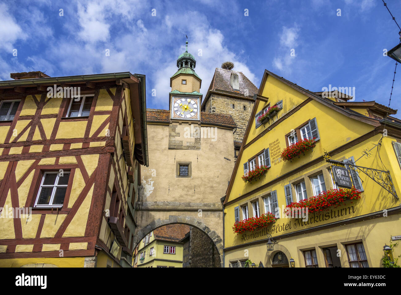 town hall on marktplatz square rothenburg ob der tauber franconia EY63DC