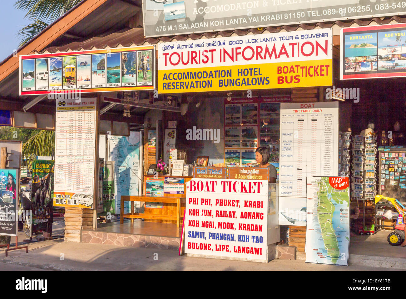 Koh Lanta Thailand Feb 2nd 2015 A Travel Agency Office In The Town Koh Lanta Thailand Feb 2nd 2015 A Travel Agency Office In The Town