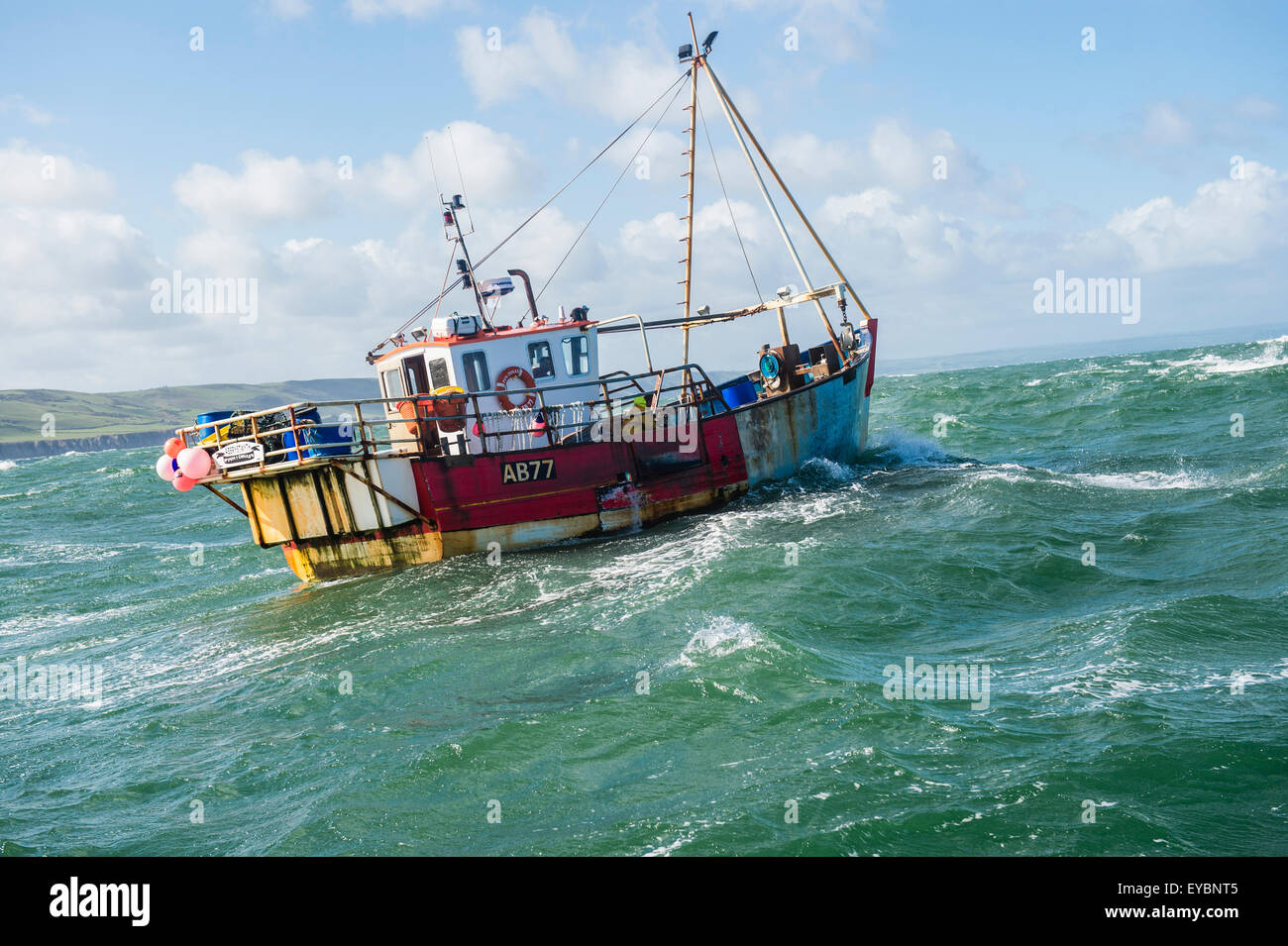 Inshore fishing in Cardigan Bay a small lobster and crab fishing