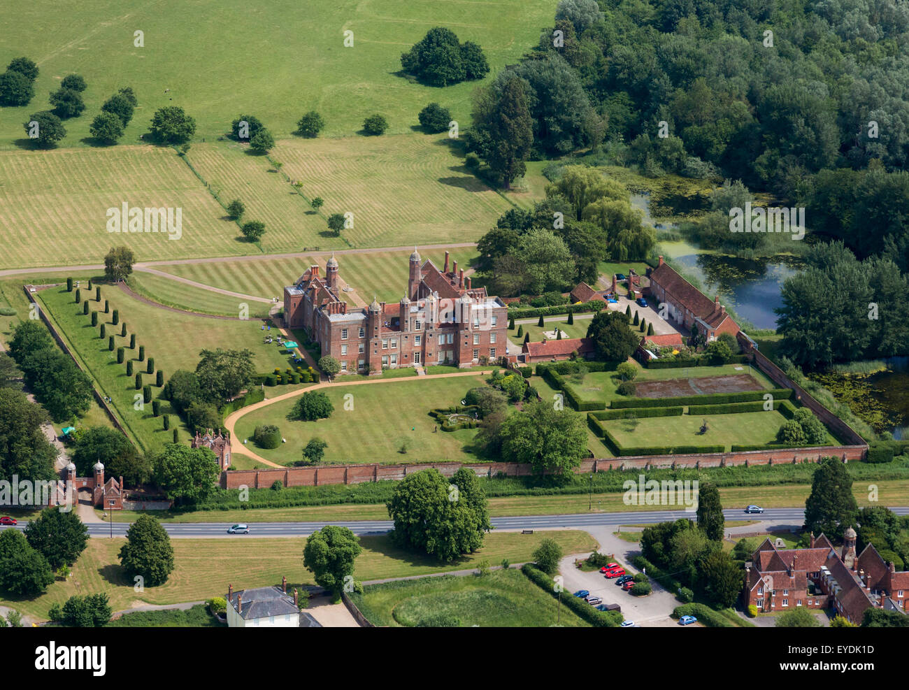 Melford Hall at Long Melford, Suffolk, UK Stock Photo, Royalty Free