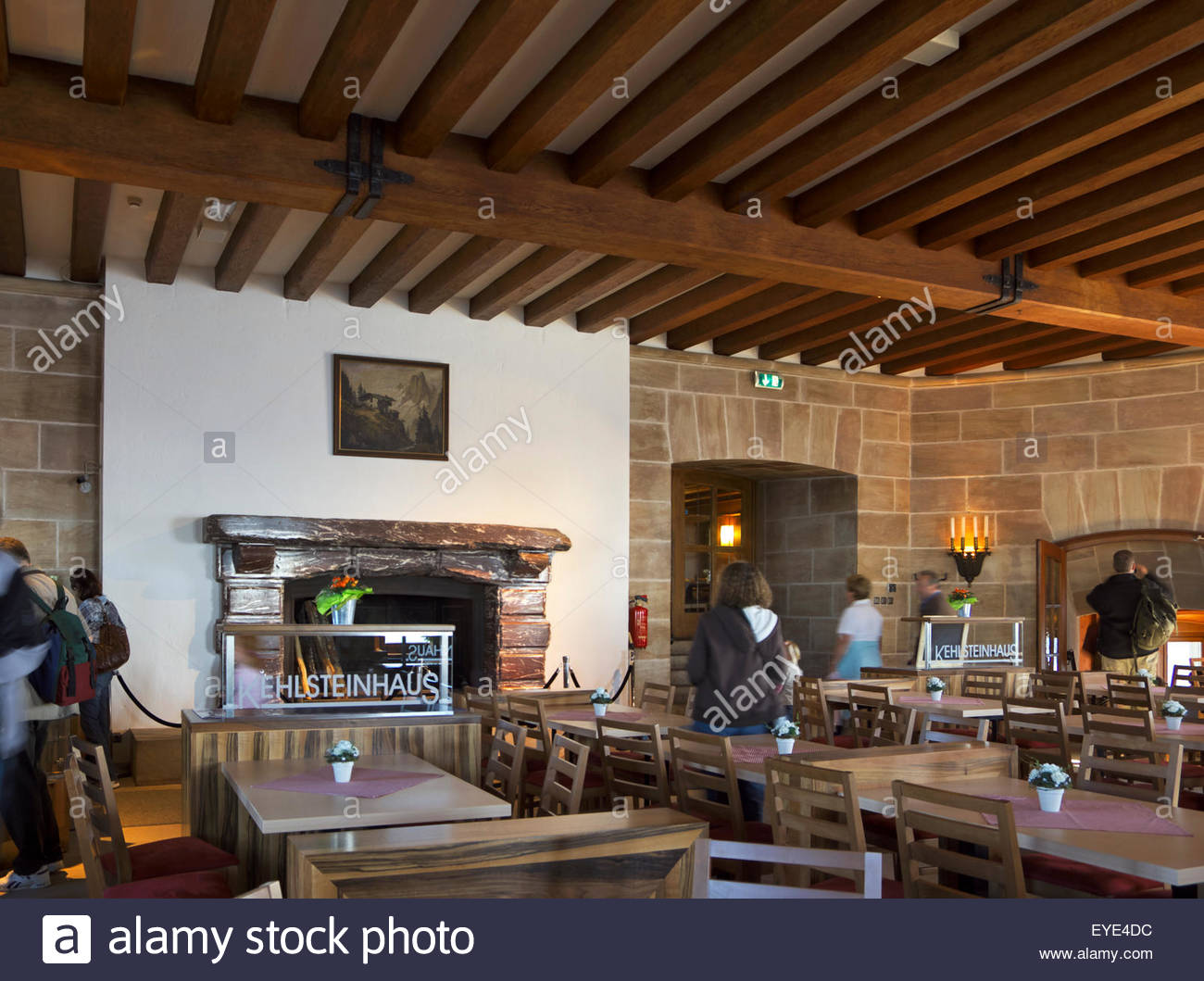 Fireplace in the interior dining area of das Kehlsteinhaus, also Stock