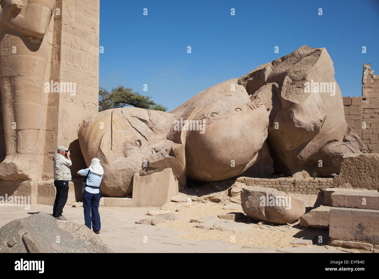 Fallen statue of Ramesses II (Ozymandias), Ramesseum funerary temple