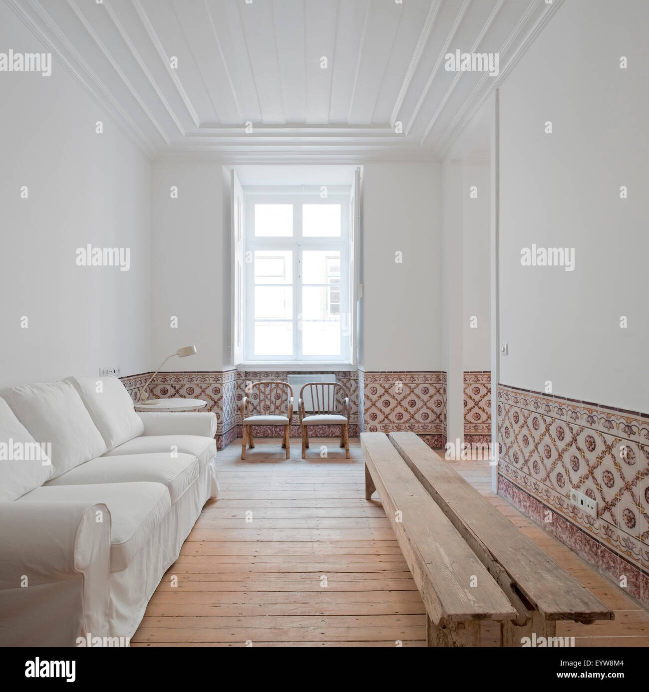 sitting room with wood floor and ceramic tiles. baixa lisboa stock sitting room with wood floor and ceramic tiles. baixa lisboa stock