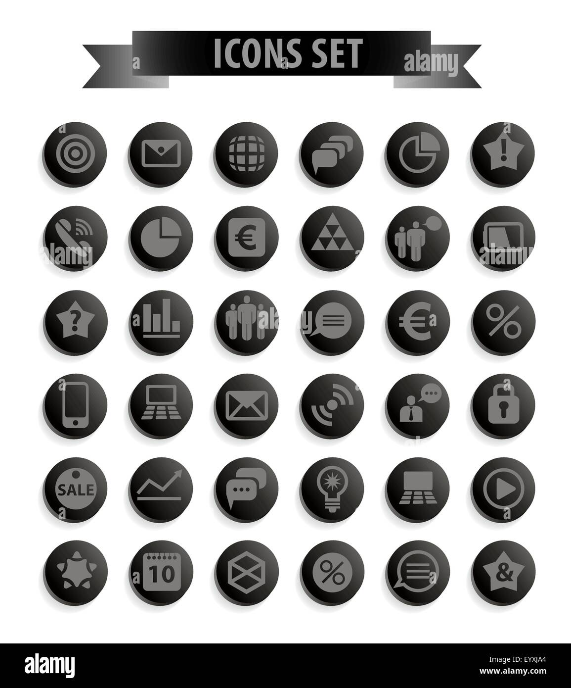 Set Of Web Icons Stock Vector Image Art Alamy