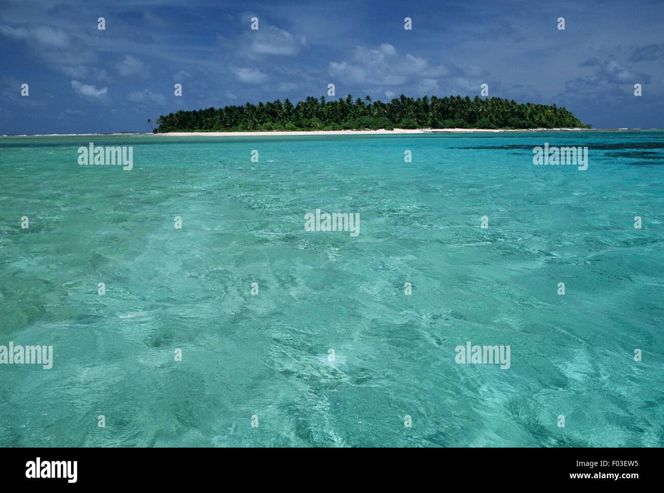 Micronesia Yap Islands Ulithi Atoll Island View From Sea Stock