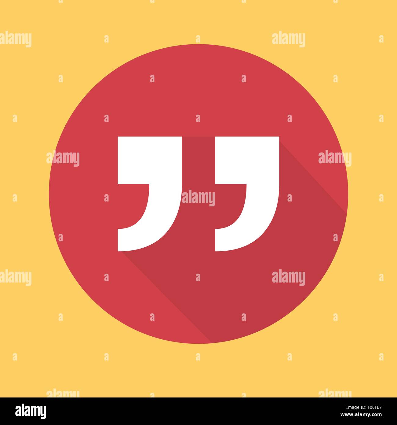 Quote sign icon. Double quotes. Four squares. Colored Flat design Stock