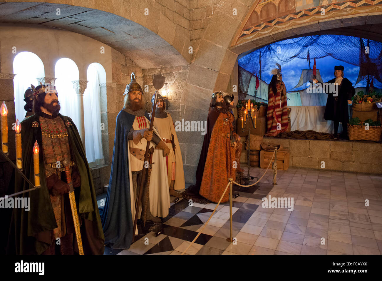 Historic waxwork figures in Barcelona Wax Museum Museo de Cera in