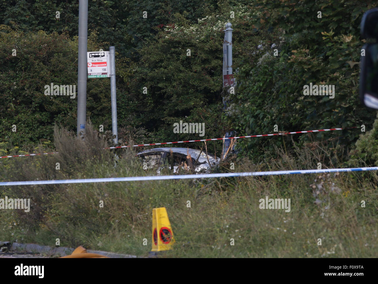 Shoreham Air Crash ,Hawker Hunter, jet, crashed ,Shoreham Airshow Stock