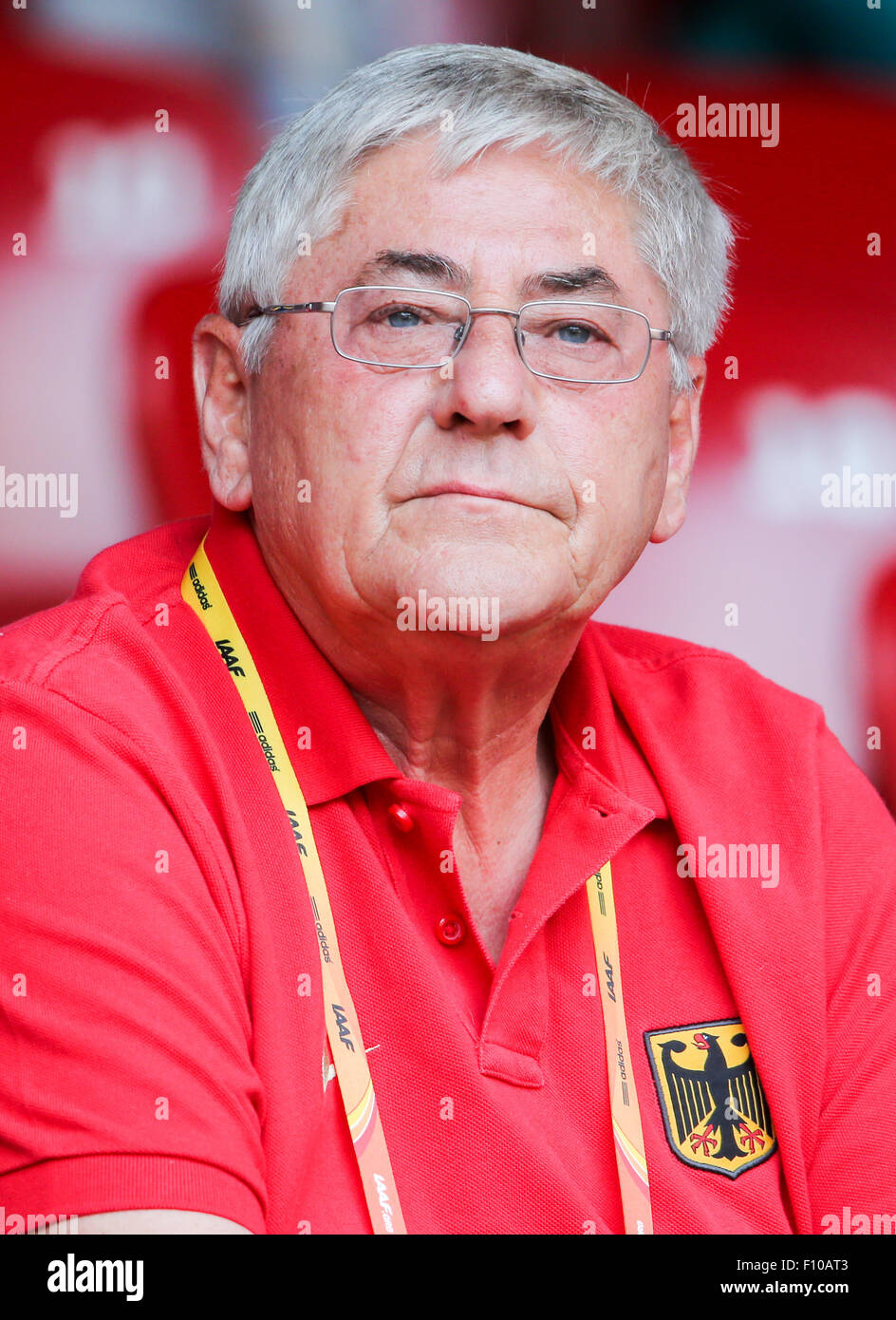 Germany&#39;s head coach of the Discus athletes, Werner Goldmann, pictured during the 15th International Association of Athletics Federations (IAAF) Athletics ... - beijing-china-24th-aug-2015-germanys-head-coach-of-the-discus-athletes-F10AT3