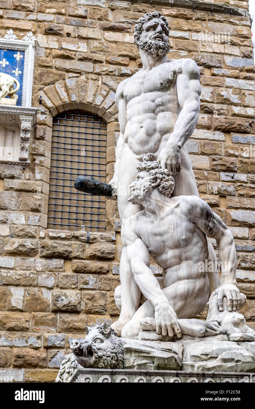Statues of Hercules and Cacus in Piazza della Signoria Florence Italy
