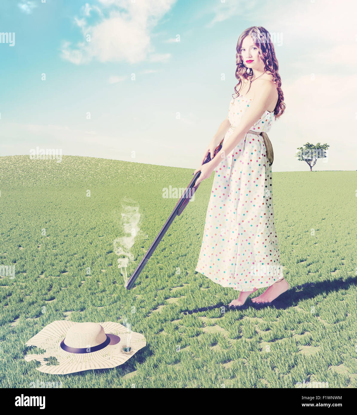 http://c8.alamy.com/comp/F1WNWM/beautiful-young-girl-shot-a-flying-hat-creative-concept-photo-and-F1WNWM.jpg