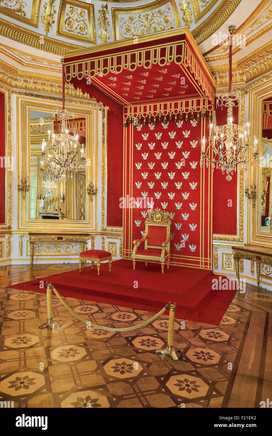 poland, city of warsaw, royal castle interior, the throne room poland, city of warsaw, royal castle interior, the throne room