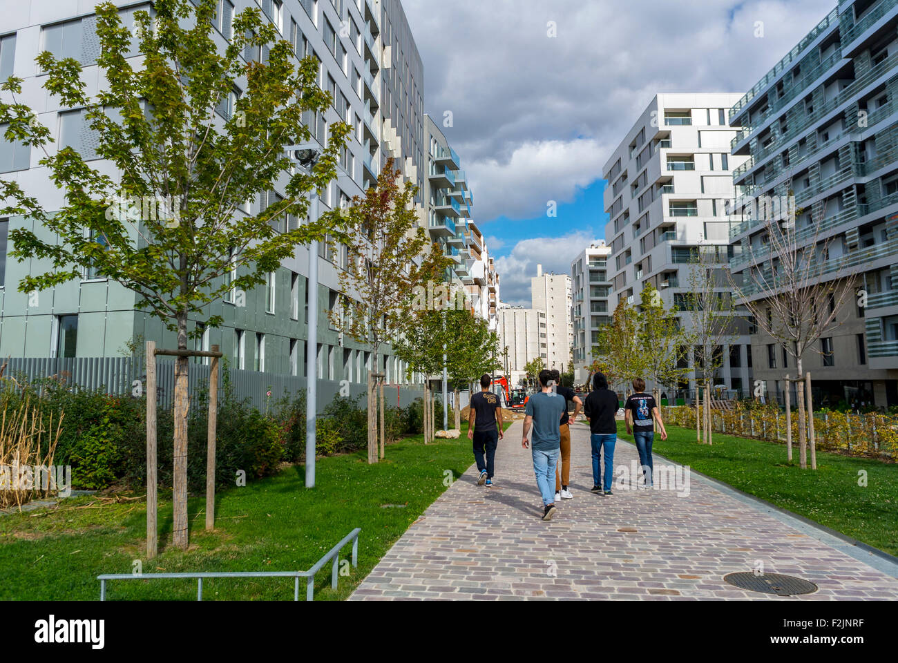 Modern Architecture France paris, france, group french teens walking on street, new modern Modern Architecture France paris, france, group french teens walking on street, new modern